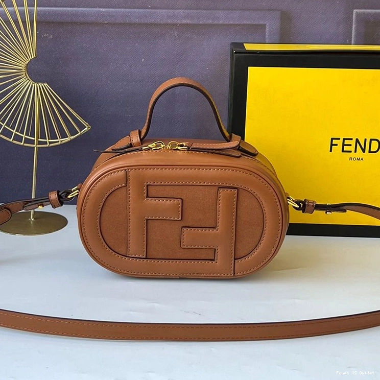 Cheap HOT Mini Brown O'Lock Calf Fendi In Camera Leather Case 0717